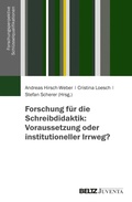 Cover: Forschung f&uuml;r die Schreibdidaktik: Voraussetzung oder institutioneller Irrweg? - Beltz eBook