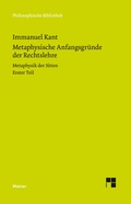 Cover: Metaphysische Anfangsgr&uuml;nde der Rechtslehre - Meiner