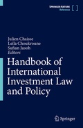 Cover: Handbook of International Investment Law and Policy - Springer