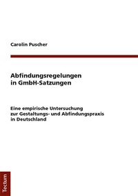 Abbildung von: Abfindungsregelungen in GmbH-Satzungen - Tectum Wissenschaftsverlag