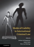 Cover: Modes of Liability in International Criminal Law - Cambridge University Press