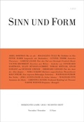 Cover: Sinn und Form 6/2018 - SINN und FORM