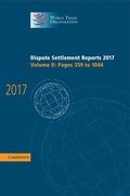 Cover: Dispute Settlement Reports 2017: Volume 2, Pages 359 to 1064 - Cambridge University Press