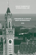 Cover: Hague Yearbook of International Law / Annuaire de La Haye de Droit International, Vol. 29 (2016) - Martinus Nijhoff