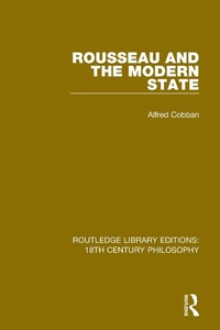 Enlarge image Cover: Rousseau and the Modern State - Routledge