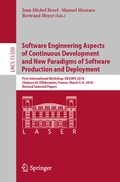 Cover: Software Engineering Aspects of Continuous Development and New Paradigms of Software Production and Deployment - Springer