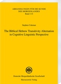 Cover: The Biblical Hebrew Transitivity Alternation in Cognitive Linguistic Perspective - Harrassowitz Verlag