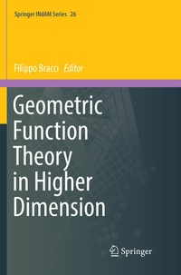 Enlarge image Cover: Geometric Function Theory in Higher Dimension - Springer