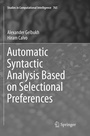 Cover: Automatic Syntactic Analysis Based on Selectional Preferences - Springer
