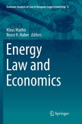 Cover: Energy Law and Economics - Springer