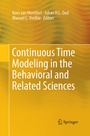 Cover: Continuous Time Modeling in the Behavioral and Related Sciences - Springer