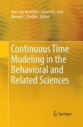 Cover: Continuous Time Modeling in the Behavioral and Related Sciences - Springer