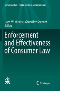 Enlarge image Cover: Enforcement and Effectiveness of Consumer Law - Springer