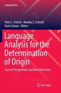 Enlarge image Cover: Language Analysis for the Determination of Origin - Springer