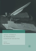 Cover: Legal Literacy in Premodern European Societies - Palgrave Macmillan