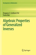 Cover: Algebraic Properties of Generalized Inverses - Springer