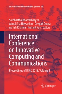 Enlarge image Cover: International Conference on Innovative Computing and Communications - Springer