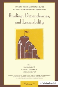 Abbildung von: Syntactic Theory and First Language Acquisition - Psychology Press Ltd