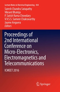 Enlarge image Cover: Proceedings of 2nd International Conference on Micro-Electronics, Electromagnetics and Telecommunications - Springer