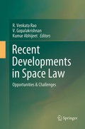 Cover: Recent Developments in Space Law - Springer