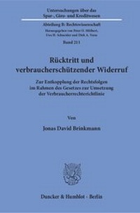 Abbildung von: Rücktritt und verbraucherschützender Widerruf. - Duncker & Humblot