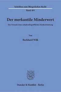 Abbildung von: Der merkantile Minderwert. - Duncker & Humblot