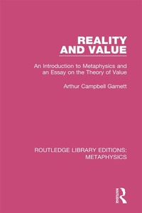 Abbildung von: Reality and Value - Routledge
