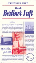 Cover: &Uuml;ber die Berliner Luft - AB - Die Andere Bibliothek