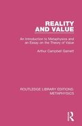 Cover: Reality and Value - Routledge