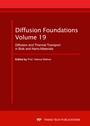 Cover: Diffusion and Thermal Transport in Bulk and Nano-Materials - Trans Tech Publications Ltd