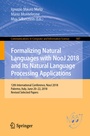 Cover: Formalizing Natural Languages with NooJ 2018 and Its Natural Language Processing Applications - Springer
