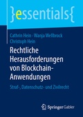 Cover: Rechtliche Herausforderungen von Blockchain-Anwendungen - Springer Gabler