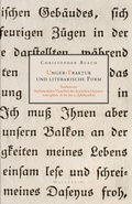 Cover: Unger-Fraktur und literarische Form - Wallstein
