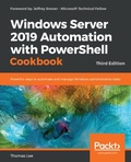 Cover: Windows Server 2019 Automation with PowerShell Cookbook - Packt Publishing Limited