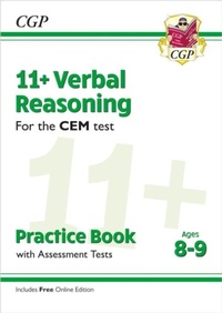 Enlarge image Cover: 11+ CEM Verbal Reasoning Practice Book & Assessment Tests - Ages 8-9 (with Online Edition) - Coordination Group Publications Ltd (CGP)