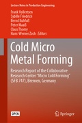 Cover: Cold Micro Metal Forming - Springer