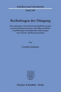 Bild: Rechtsfragen der Düngung. - Duncker & Humblot