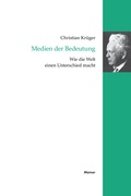 Cover: Medien der Bedeutung - Meiner