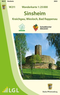 Abbildung von: W211 Wanderkarte 1:25 000 Sinsheim - Landesamt für Geoinformation und Landentwicklung Baden-Württemberg (LGL)