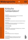 Cover: Kritische Solidarit&auml;ten - Westf&auml;lisches Dampfboot