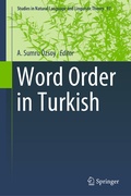 Cover: Word Order in Turkish - Springer