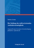 Abbildung von: Die Stellung des stellvertretenden Aufsichtsratsmitglieds - Kovac, Dr. Verlag