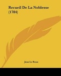 Cover: Recueil De La Noblesse (1784) - Kessinger Publishing