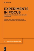 Cover: Experiments in Focus - De Gruyter