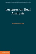 Cover: Lectures on Real Analysis - Cambridge University Press