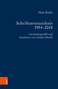 Cover: Schriftenverzeichnis Hans Rothe - B&ouml;hlau