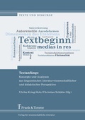 Cover: Textanf&auml;nge - Frank & Timme