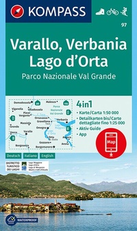 Abbildung von: KOMPASS Wanderkarte 97 Varallo, Verbania, Lago d'Orta, Parco Nazionale Val Grande 1:50.000 - KOMPASS-Karten