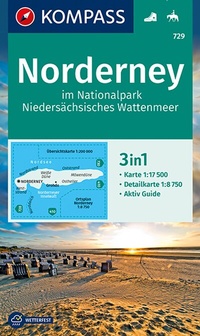 Abbildung von: KOMPASS Wanderkarte 729 Norderney im Nationalpark Niedersächsisches Wattenmeer 1:17.500 - KOMPASS-Karten