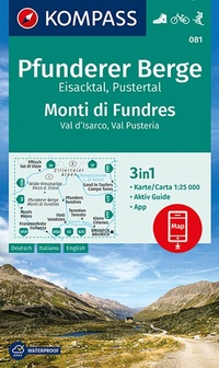 Abbildung von: KOMPASS Wanderkarte 081 Pfunderer Berge, Eisacktal, Pustertal, Monti di Fundres, Val d'Isarco, Val Pusteria 1:25.000 - KOMPASS-Karten